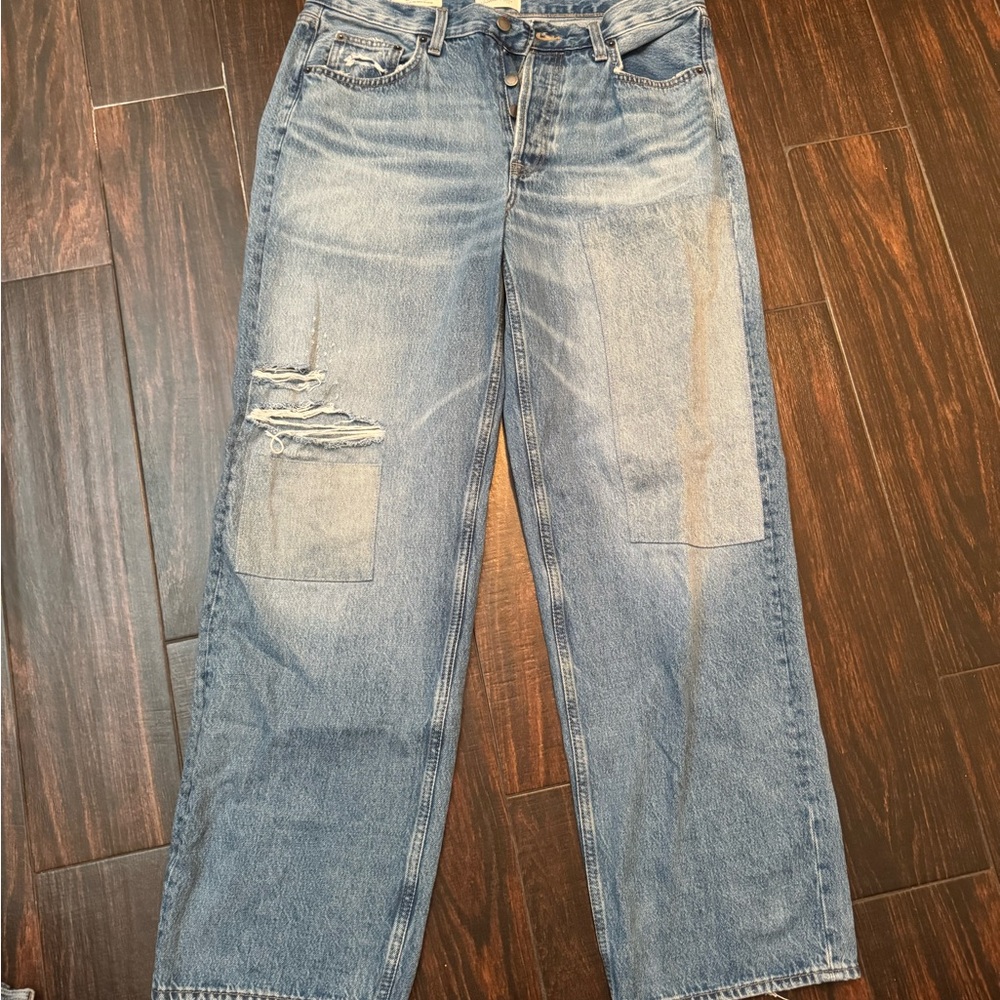 Stylish Blue Distressed Boyfriend Jeans